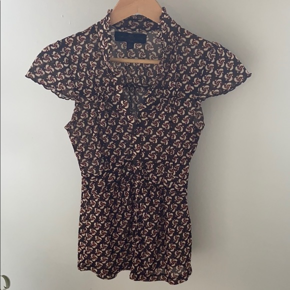 Zara patterned buttoned blouse - Picture 1 of 3